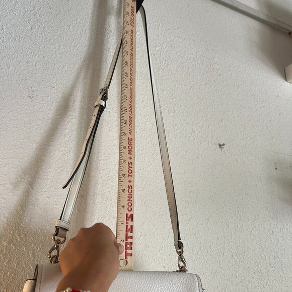 Kate Spade New York White Pebbled Leather Chain Crossbody Shoulder Bag - Picture 5 of 16